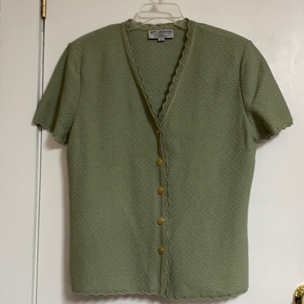 St John Collection 3 Piece Suit Knit Olive